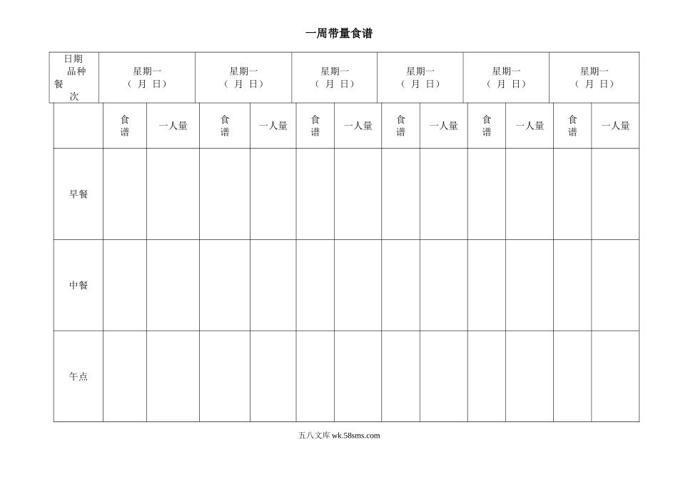 幼儿园一周带量食谱.doc_第1页