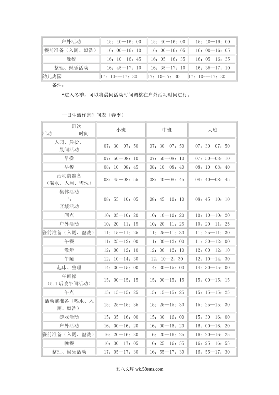 幼儿园幼儿园一日生活作息时间及操作规范.doc_第3页