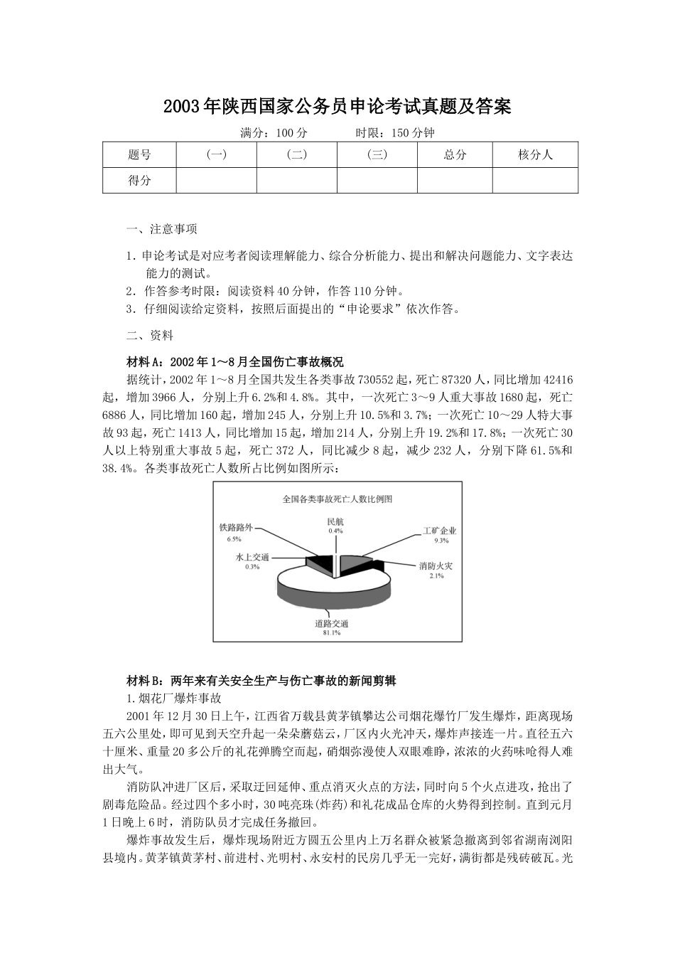 2003年陕西国家公务员申论考试真题及答案.doc_第1页