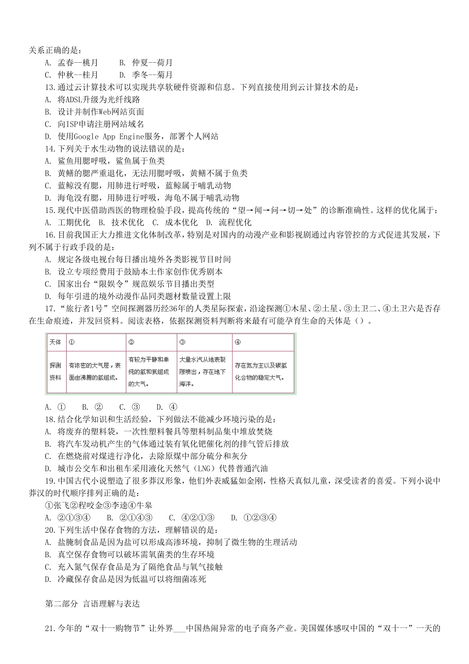 2015年重庆事业单位考试行测真题及答案.doc_第2页