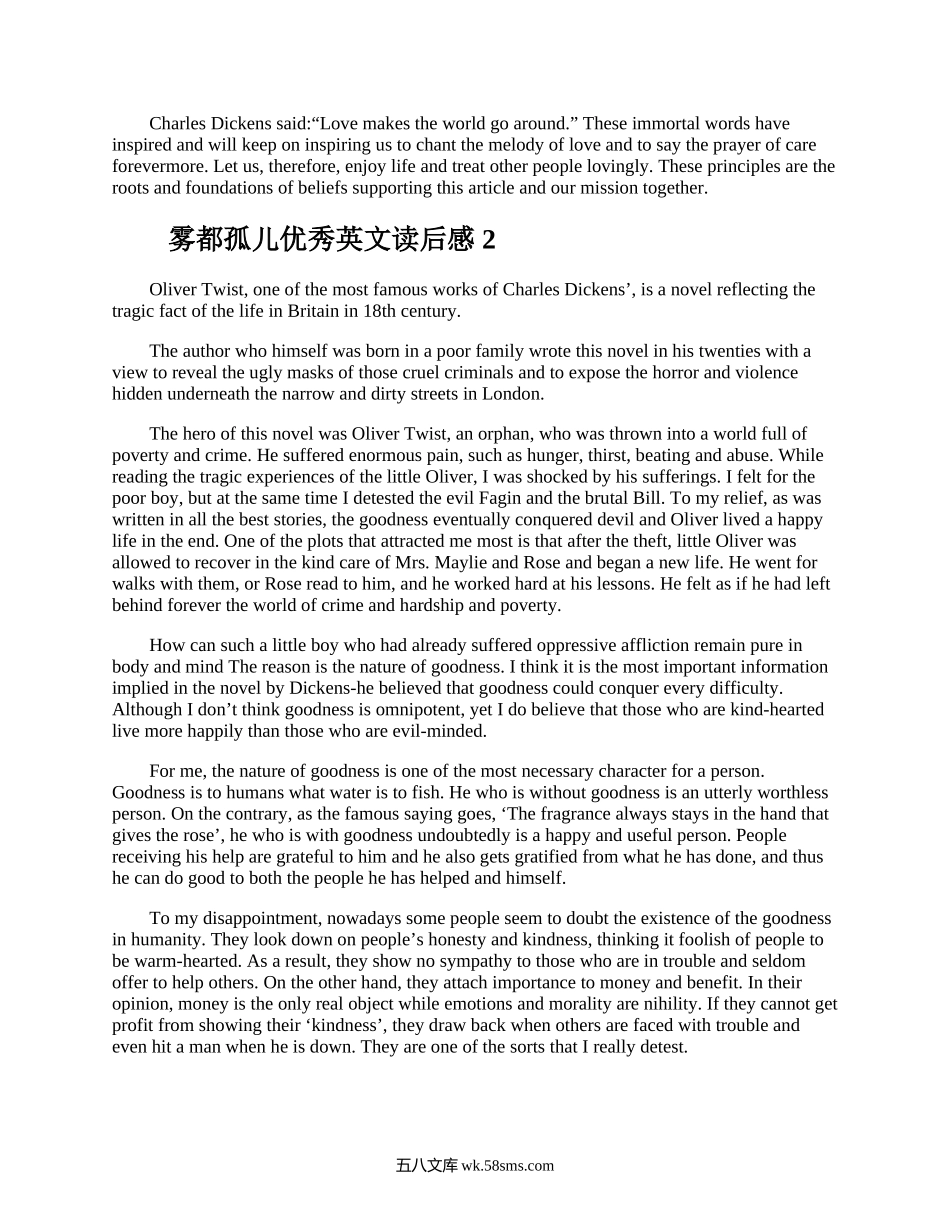 雾都孤儿优秀英文读后感.docx_第2页