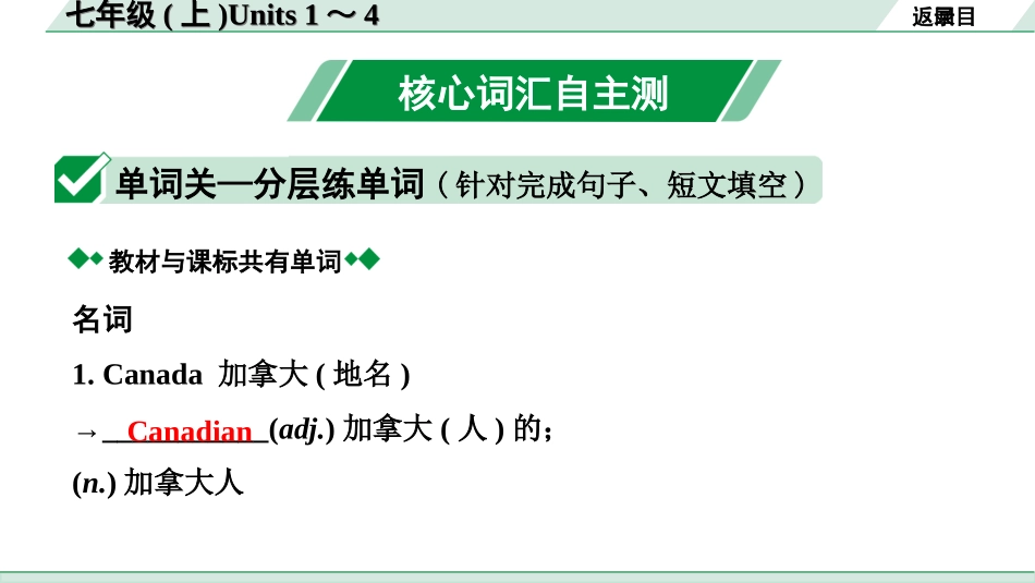 中考陕西英语配套课件HBJY_2. 核心词汇语境记_01. 七年级(上)Units 1～4.ppt_第3页