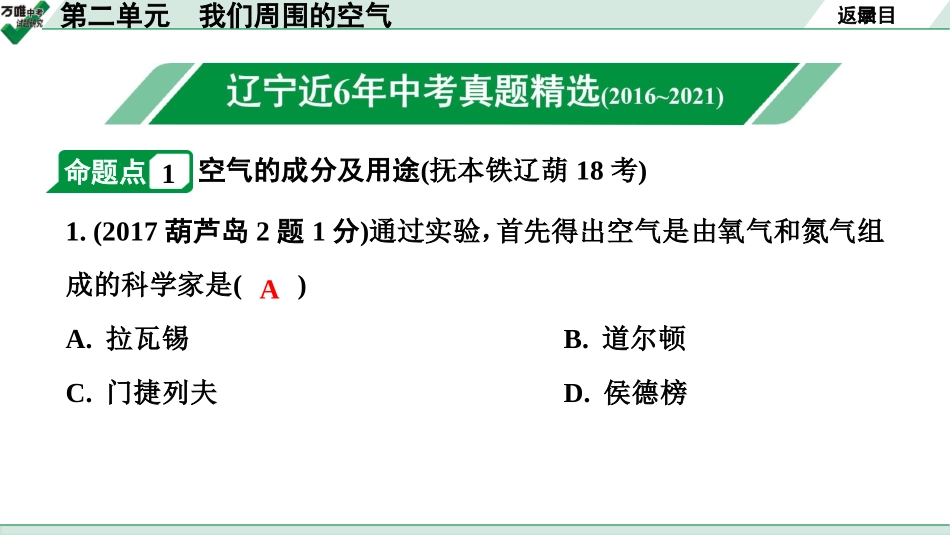 中考辽宁化学课件_独家课件_02.第一部分  辽宁中考考点研究_02.第二单元  我们周围的空气.pptx_第2页