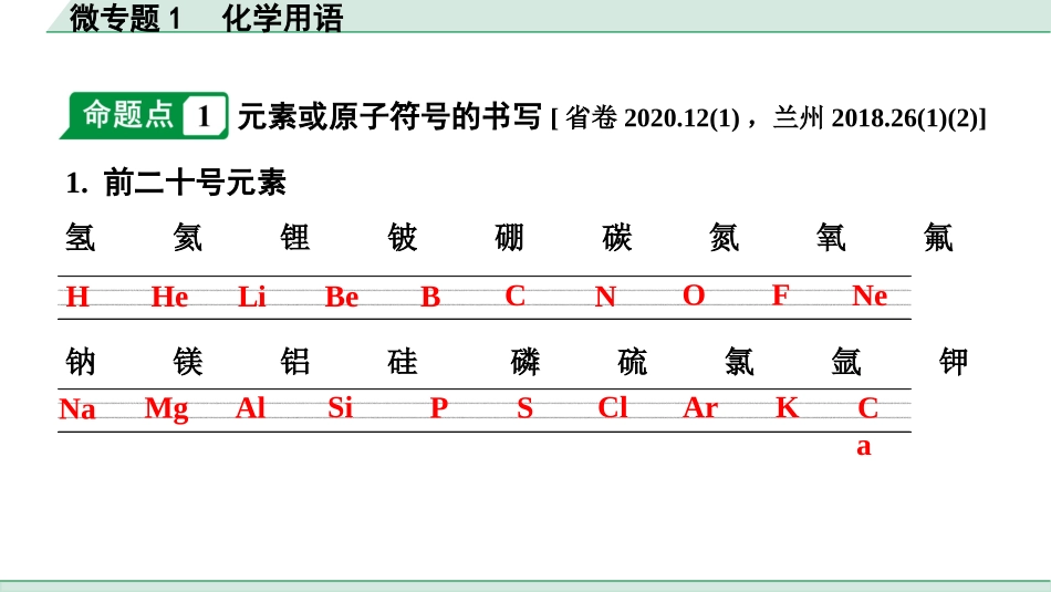 中考8.甘肃化学配套课件_01.精品课件_01.第一部分　甘肃中考考点研究_04.第四单　自然界的水_02.微专题1　化学用语.pptx_第2页