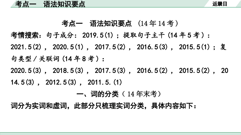 中考陕西语文配套课件_1.第一部分  积累和运用_专题四  词段阅读修改_考点突破及针对训练_1.考点一  语法知识要点.pptx_第2页