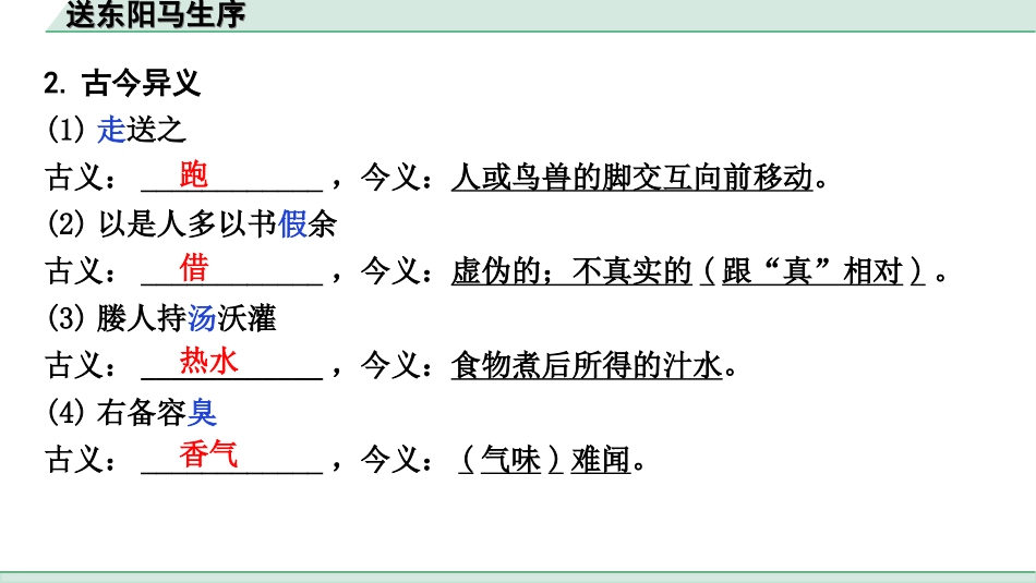 中考陕西语文配套课件_4.第四部分  古诗文阅读_专题一 文言文三阶攻关_一阶  教材九~七年级文言文分册梳理_第6篇　送东阳马生序_送东阳马生序（练）.ppt_第3页