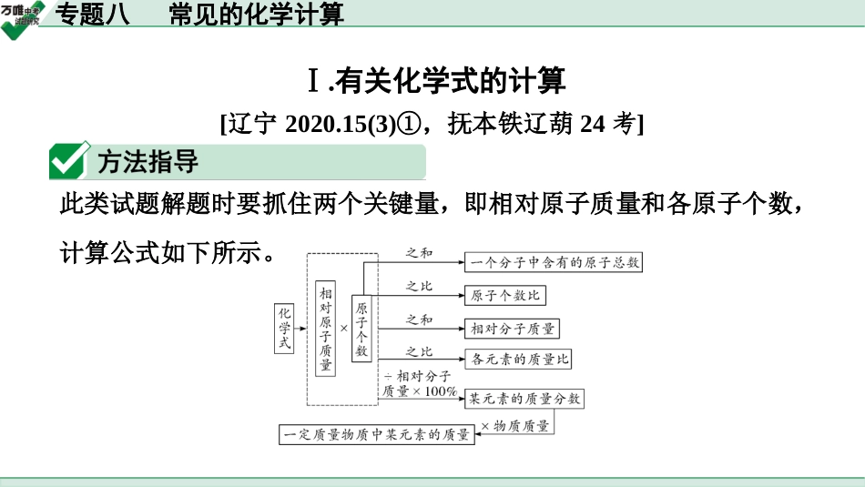 中考辽宁化学课件_独家课件_04.第二部分  辽宁中考专题研究_08.专题八  常见的化学计算.pptx_第2页