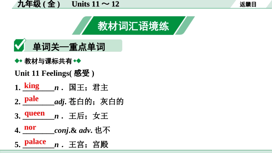 中考辽宁英语配套课件_精品课件_1. 精讲本_21. 第一部分 九年级  (全)  Units 11～12.ppt_第3页