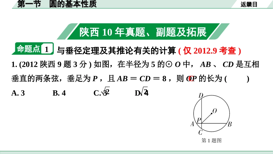 中考陕西数学配套课件_1.精讲本_1.第一部分  陕西中考考点研究_6.第六章  圆_1.第一节　圆的基本性质.ppt_第2页