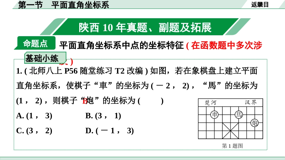 中考陕西数学配套课件_1.精讲本_1.第一部分  陕西中考考点研究_3.第三章  函数_1.第一节  平面直角坐标系.pptx_第2页