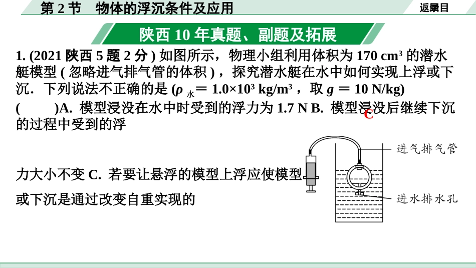 中考陕西物理配套课件_01.精讲本_01.第一部分　陕西中考考点研究_10.第十讲　浮　力_02.第2节  物体的浮沉条件及应用.pptx_第3页