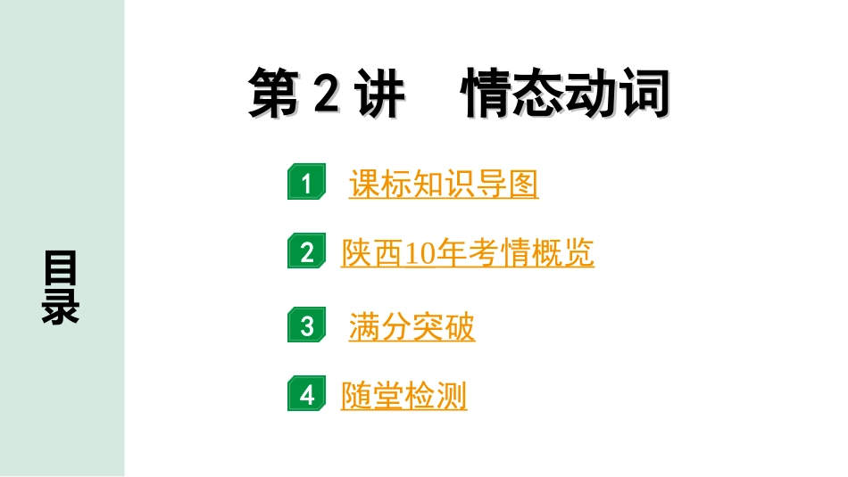 中考陕西英语配套课件HBJY_1. 精讲本_20. 第二部分 专题一 第2讲 情态动词.ppt_第2页