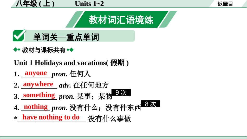 中考辽宁英语配套课件_精品课件_1. 精讲本_06. 第一部分 八年级（上）Units 1~2.ppt_第3页