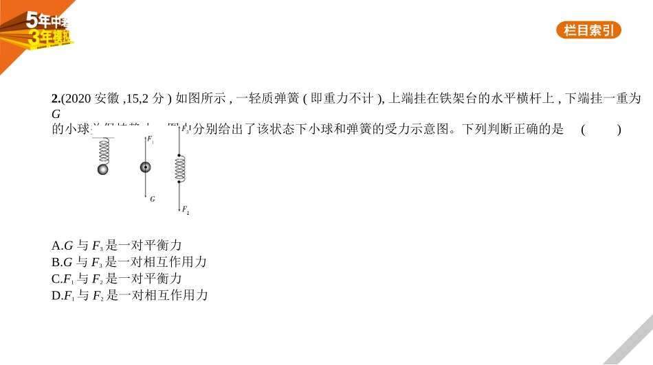 中考安徽物理05专题五　力　运动和力.pptx_第2页