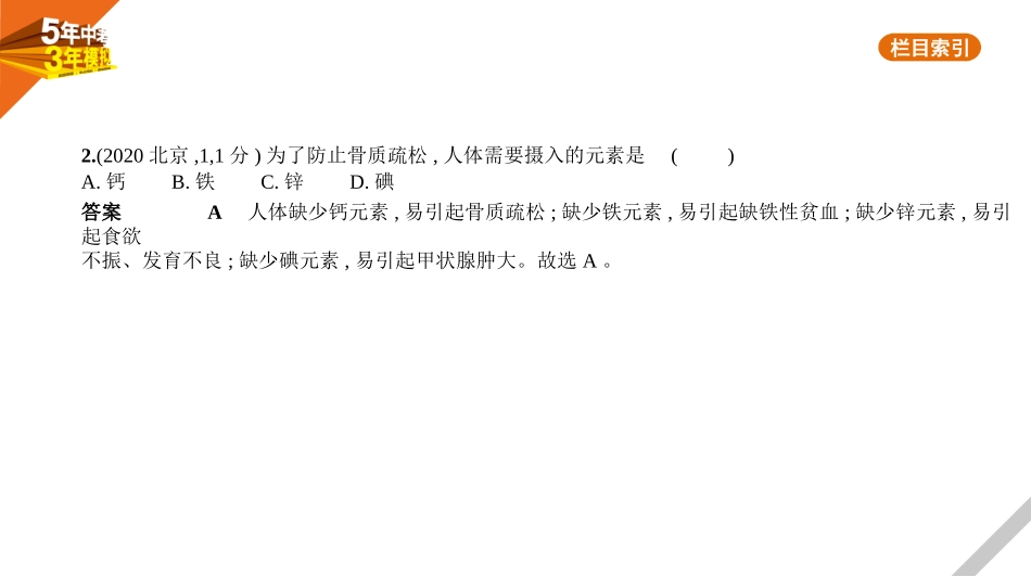 中考河北化学12专题十二　化学与生活.pptx_第2页