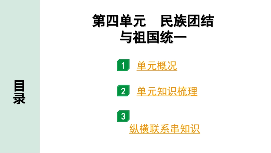 中考北京历史1.第一部分  北京中考考点研究_3.板块三  中国现代史_4.第四单元  民族团结与祖国统一.ppt_第1页