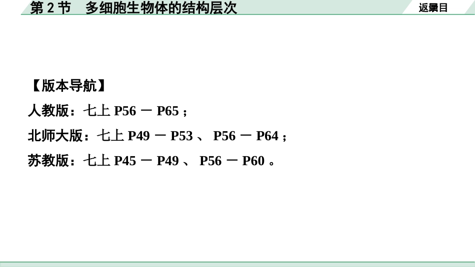 中考安徽生物学01.第一部分  安徽中考考点研究_01.主题一  生物体的结构层次_02.第2节  多细胞生物体的结构层次.pptx_第2页