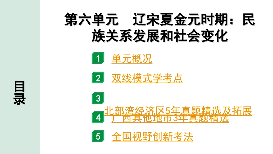 中考北部湾经济区历史1.第一部分    北部湾经济区中考考点研究_1.板块一　中国古代史_6.第六单元　辽宋夏金元时期：民族关系发展和社会变化.ppt_第2页