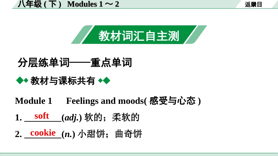 中考广东英语WY全书PPT_2.教材梳理_12. 第一部分 八年级(下) Modules 1～2.ppt_第2页