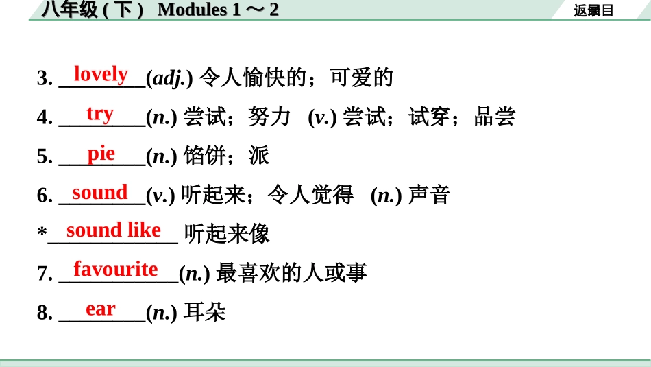 中考广东英语WY全书PPT_2.教材梳理_12. 第一部分 八年级(下) Modules 1～2.ppt_第3页