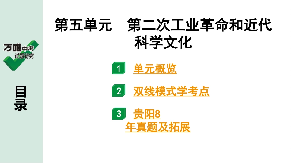 中考贵阳历史1.第一部分   贵阳中考考点研究_5.板块五  世界近代史_5.板块五  第五单元　第二次工业革命和近代科学文化.pptx_第2页