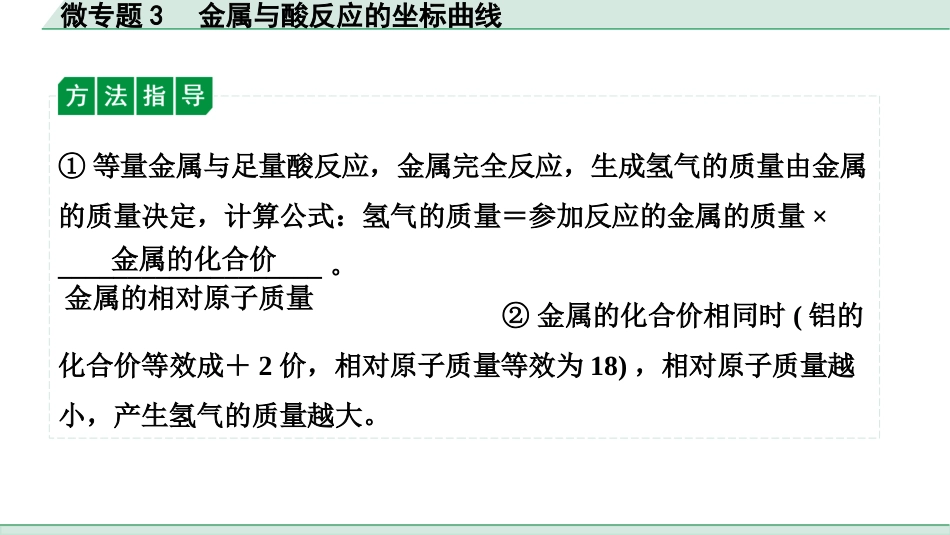 中考成都化学02.第一部分　成都中考考点研究_08.第八单元　金属和金属材料_02.微专题3　金属与酸反应的坐标曲线.pptx_第3页