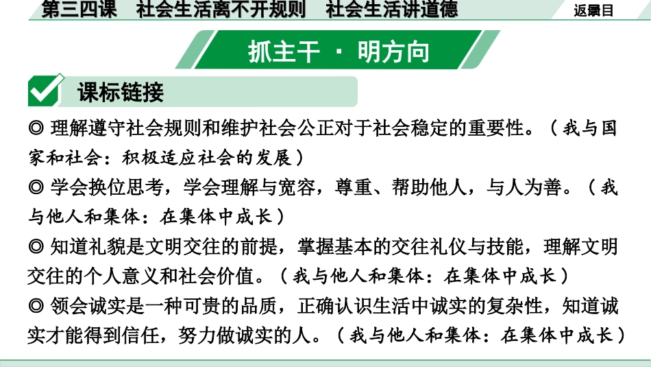 中考北部湾经济区道法1.第一部分　考点研究_3.八年级(上册)_2.第二单元　遵守社会规则_1.第三四课　社会生活离不开规则  社会生活讲道德.ppt_第2页