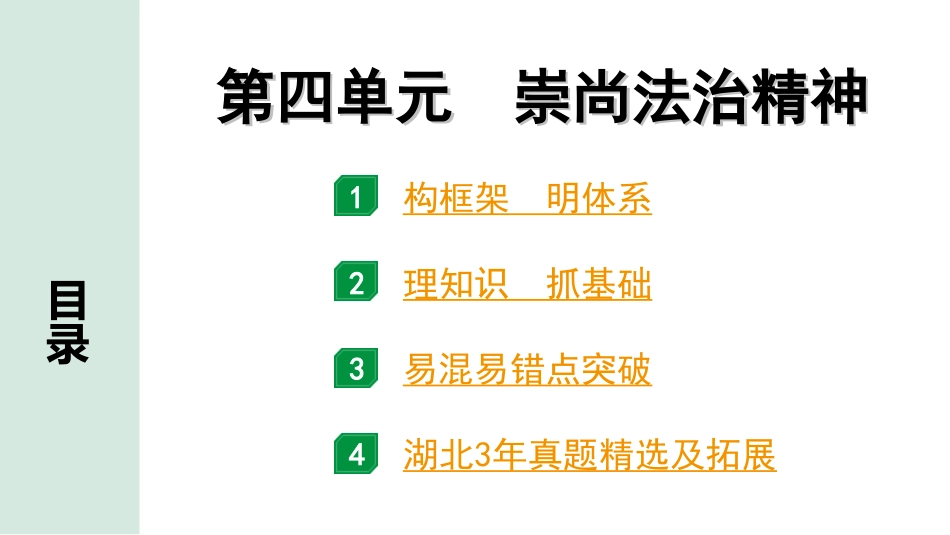 中考湖北道法1.第一部分   中考考点研究_4.八年级（下册）_4.第四单元　崇尚法治精神.ppt_第1页