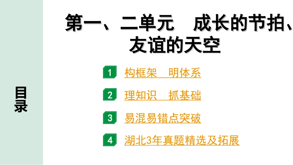 中考湖北道法1.第一部分   中考考点研究_6.七年级（上册）_1.第一、二单元　成长的节拍、友谊的天空.ppt_第1页