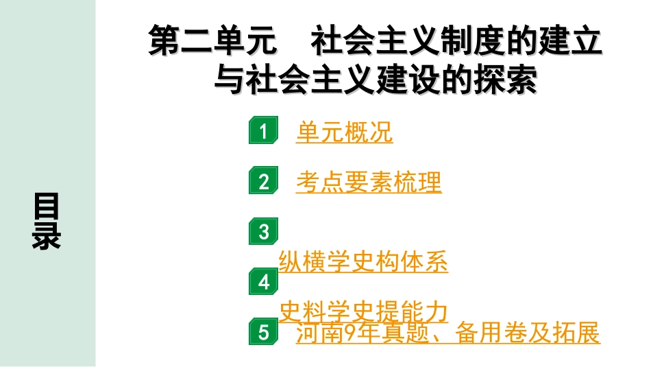 中考河南历史1.第一部分  河南中招考点研究_3.板块三  中国现代史_2.第二单元  社会主义制度的建立与社会主义建设的探索.ppt_第2页