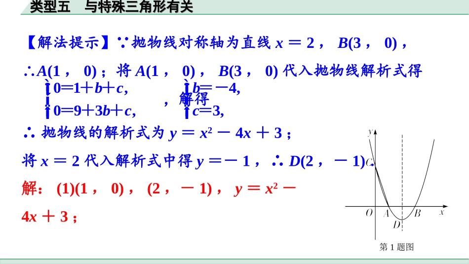 中考广东数学2.第二部分  广东中考题型研究_三、重难解答题突破_5.题型十四  二次函数综合题_5.类型五  与特殊三角形有关.ppt_第2页