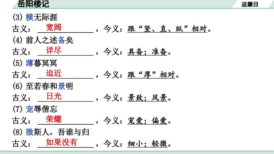 中考北京语文2.第二部分  古诗文阅读_2.专题三  文言文阅读_一轮  22篇文言文梳理及训练_第1篇  岳阳楼记_岳阳楼记（练）.ppt_第3页