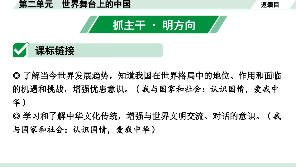 中考北部湾经济区道法1.第一部分　考点研究_2.九年级(下册)_2.第二单元　世界舞台上的中国.ppt_第2页