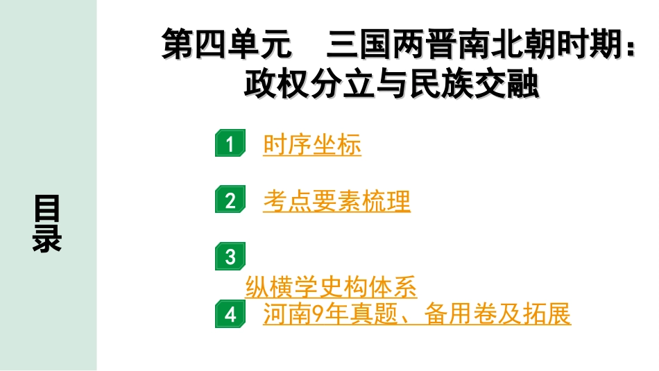 中考河南历史1.第一部分  河南中招考点研究_1.板块一  中国古代史_4.第四单元  三国两晋南北朝时期：政权分立与民族交融.ppt_第2页