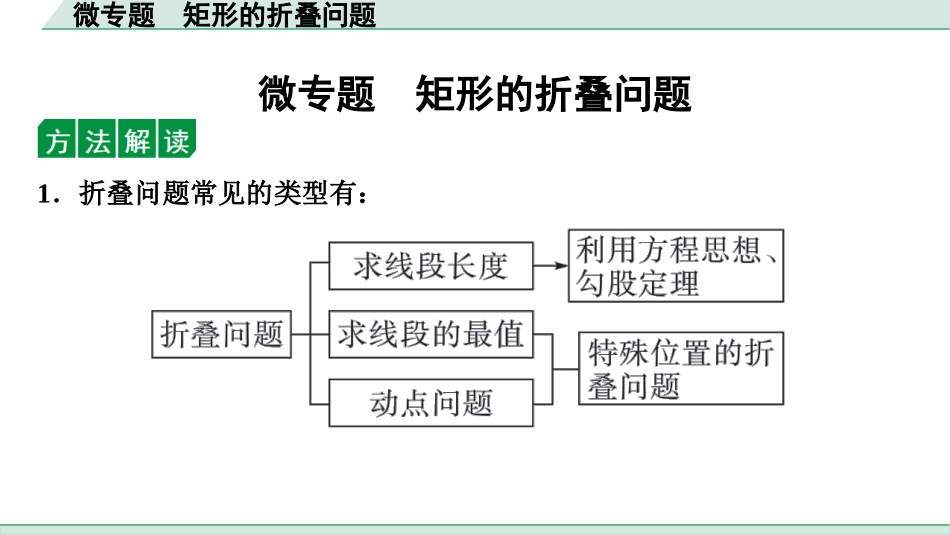 中考湖北数学1.第一部分  湖北中考考点研究_5.第五章  四边形_4.微专题  矩形的折叠问题.ppt_第1页