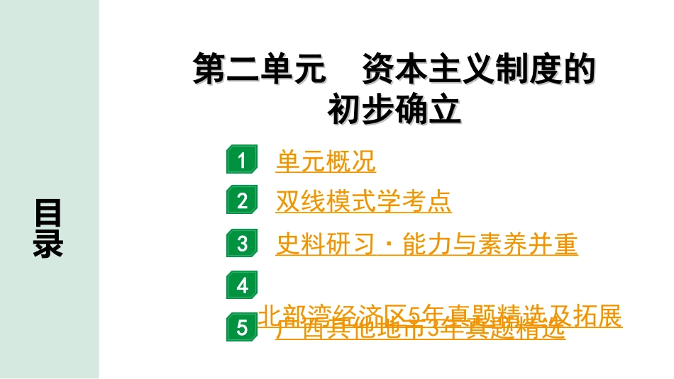 中考北部湾经济区历史1.第一部分    北部湾经济区中考考点研究_5.板块五　世界近代史_2.第二单元　资本主义制度的初步确立.ppt_第2页