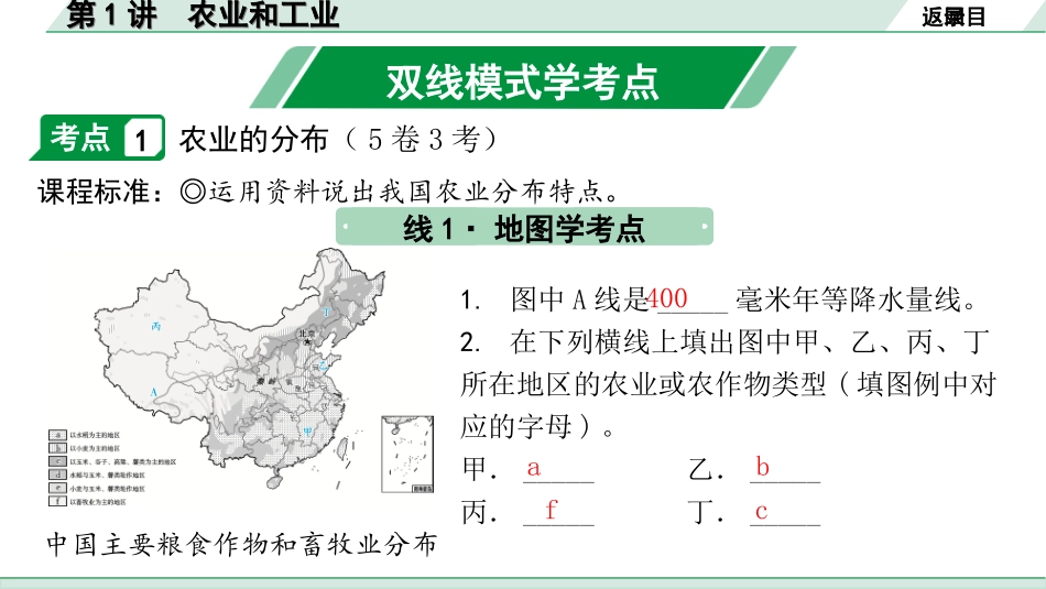 中考北京地理讲解册_1.第一部分  北京中考考点研究_3.模块三　中国地理_3.主题三　经济与文化_第1讲　农业和工业.ppt_第3页