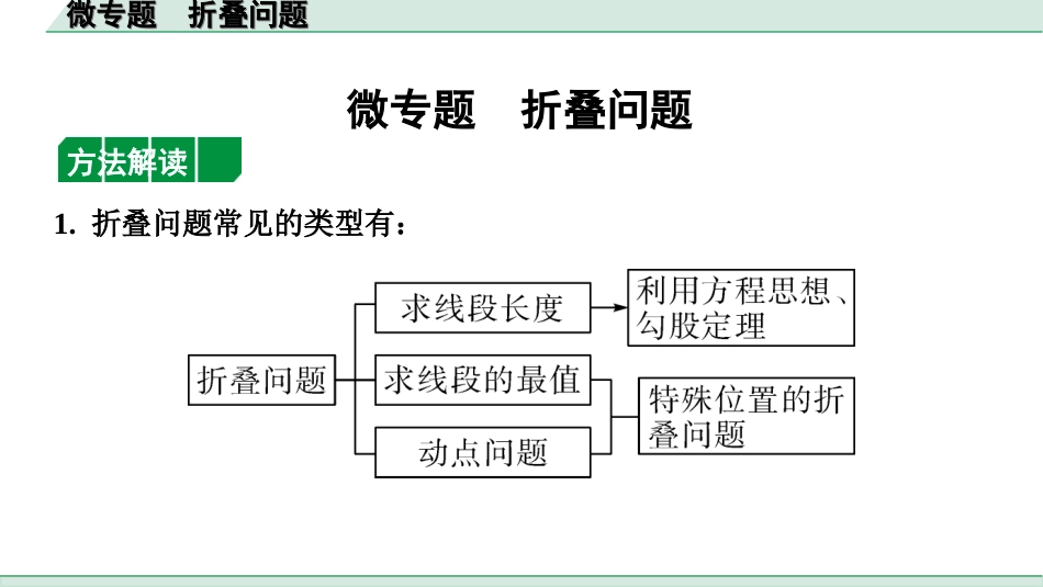 中考河南数学1.第一部分  河南中招考点研究_5.第五章  四边形_3.微专题  折叠问题.ppt_第1页