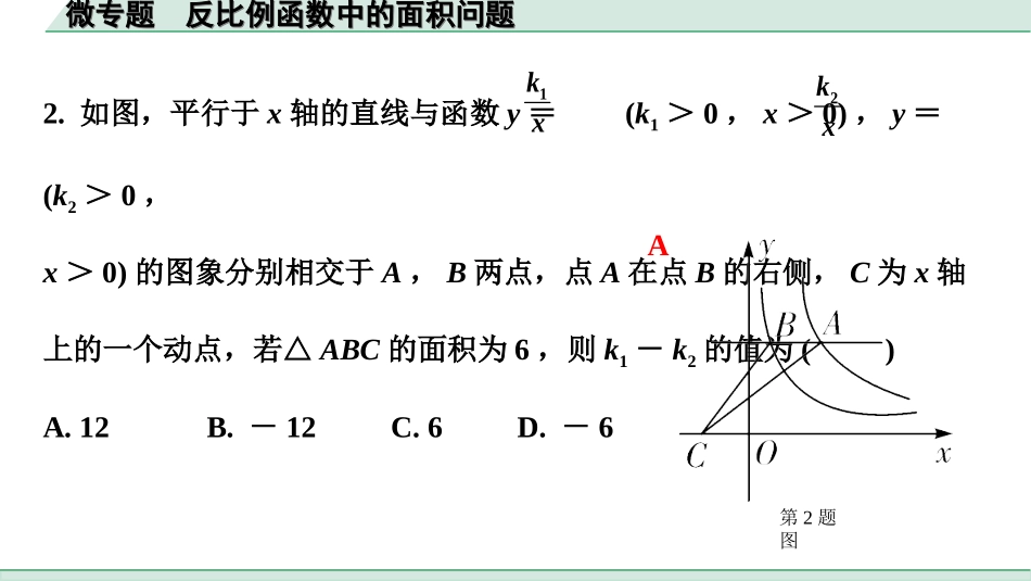 中考北部湾数学1.第一部分  北部湾经济区中考考点研究_3.第三章  函数_7.微专题  反比例函数中的面积问题.ppt_第3页