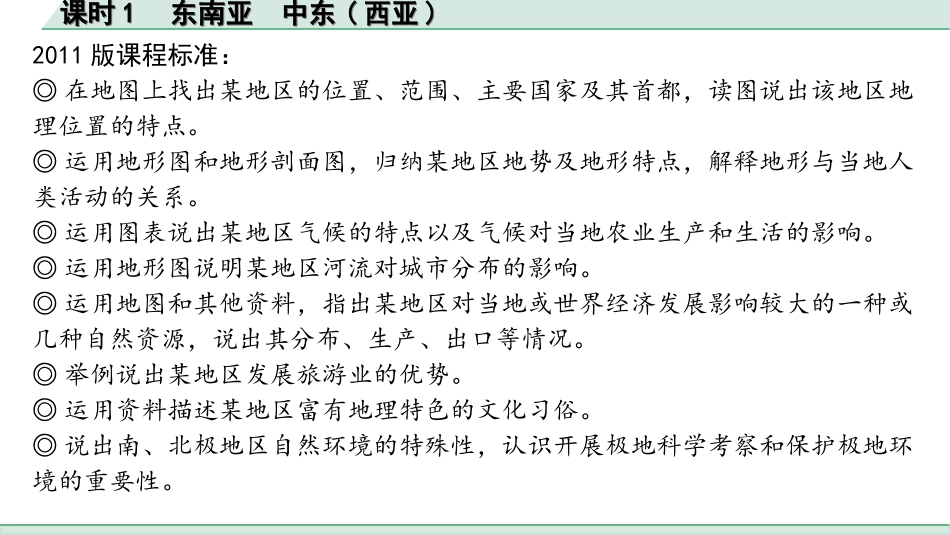 中考广西地理1.  第一部分　广西中考考点研究_2. 模块二　世界地理_6.第六单元  认识地区_1.课时1  东南亚  中东(西亚).ppt_第2页