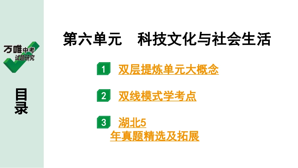 中考湖北历史1.第一部分  湖北中考考点研究_3.板块三  中国现代史_8.第六单元　科技文化与社会生活.pptx_第2页