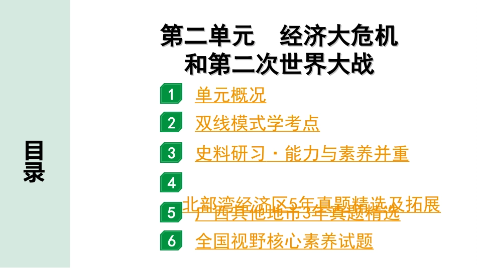 中考北部湾经济区历史1.第一部分    北部湾经济区中考考点研究_6.板块六　世界现代史_2.第二单元　经济大危机和第二次世界大战.ppt_第2页