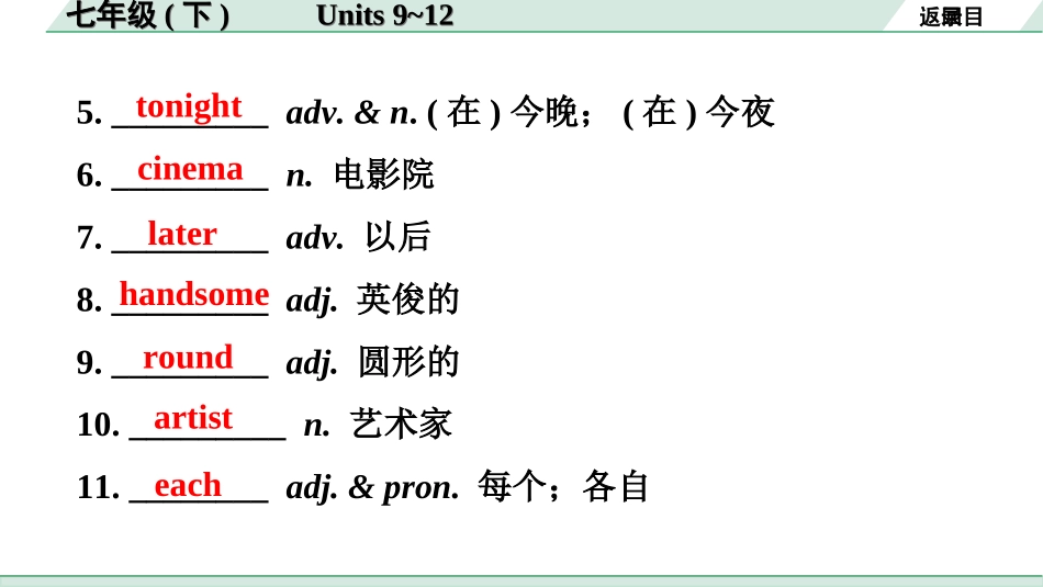 中考广东英语全书PPT_2.教材梳理_05.七年级（下）Units 9~12.ppt_第3页