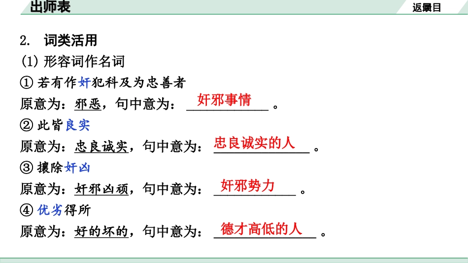 中考北京语文2.第二部分  古诗文阅读_2.专题三  文言文阅读_一轮  22篇文言文梳理及训练_第6篇　出师表_出师表（练）.ppt_第3页