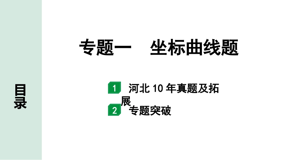 中考河北化学03.第二部分  河北重难专题突破_01.专题一　坐标曲线题.pptx_第1页