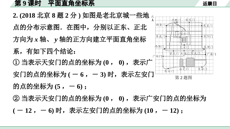 中考北京数学1.精讲本第一部分  北京中考考点研究_3.第三章  函数_1.第9课时  平面直角坐标系.ppt_第3页