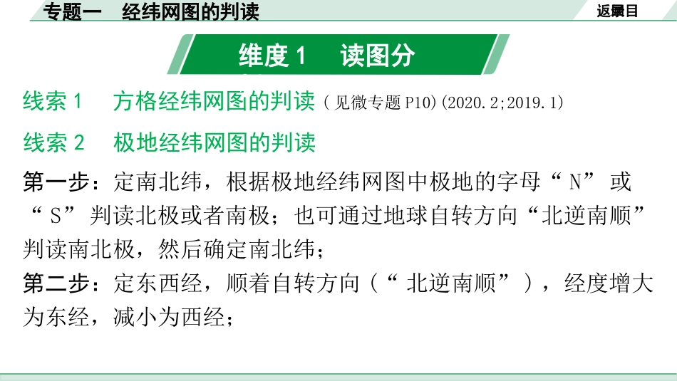 中考广东地理精讲本PPT_2. 第二部分　常考专题研究_1. 专题一  经纬网图的判读.pptx_第2页