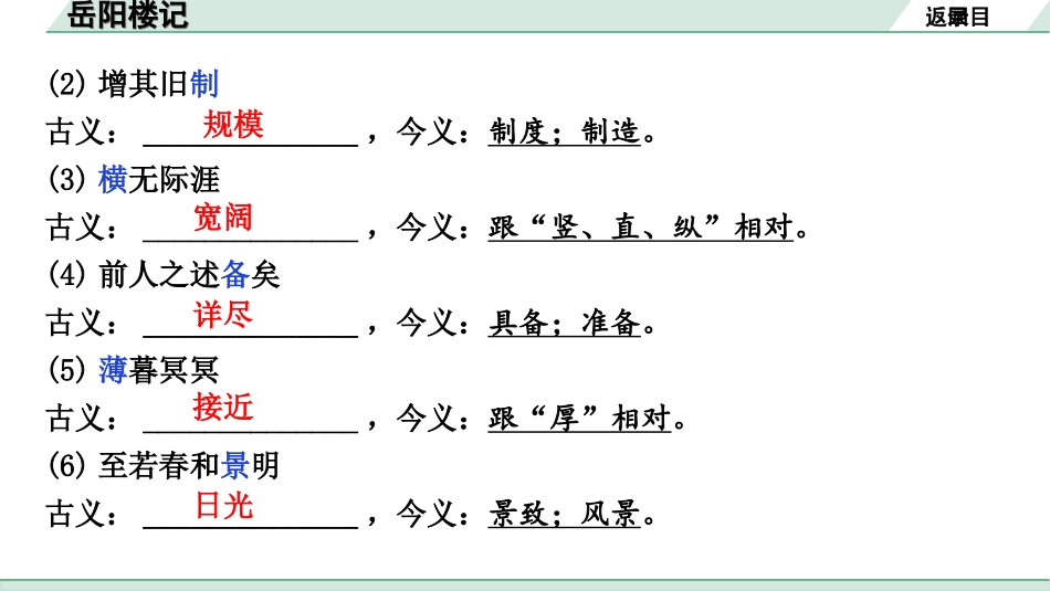 中考河北语文2.第二部分  古诗文阅读_专题二  文言文阅读_一阶  教材知识梳理及训练_第1篇  岳阳楼记_岳阳楼记（练）.ppt_第3页