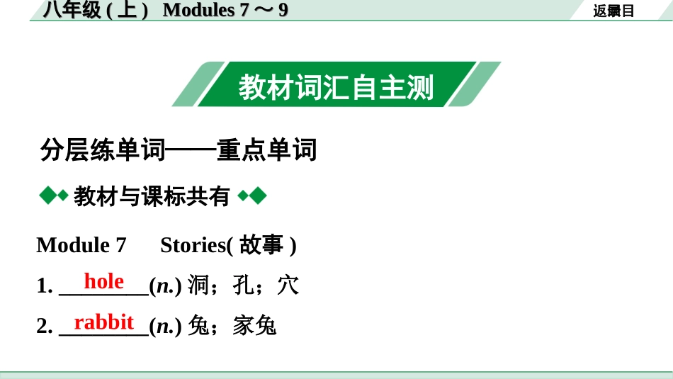 中考广东英语WY全书PPT_2.教材梳理_10. 第一部分 八年级(上) Modules 7～9.ppt_第2页