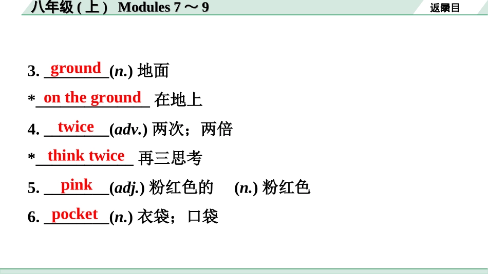 中考广东英语WY全书PPT_2.教材梳理_10. 第一部分 八年级(上) Modules 7～9.ppt_第3页